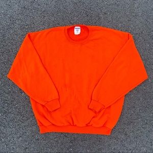 Vintage 90s Jerzees Orange Crewneck
